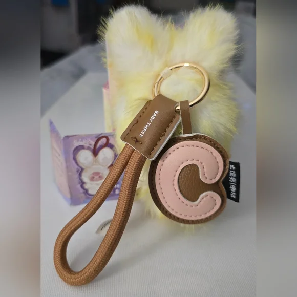 Baby Three Super Mini Bunny Plush Pendant  "Letter C" - Picture 2 of 13